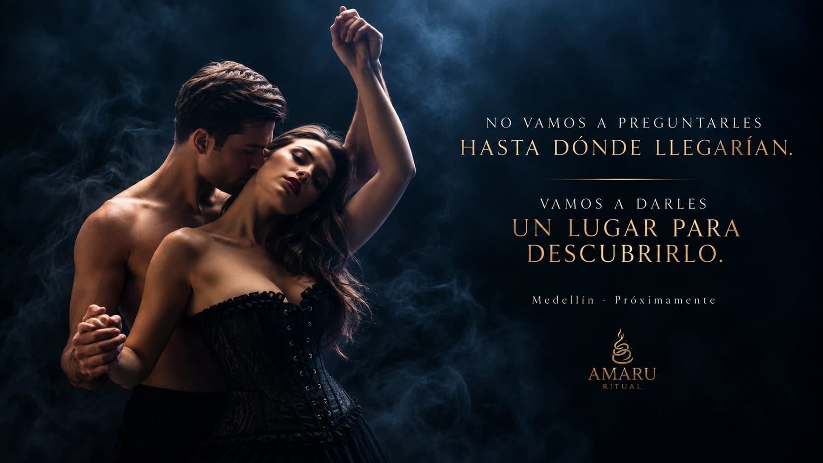 A couple embracing in the closing image for ENTRE DOS
