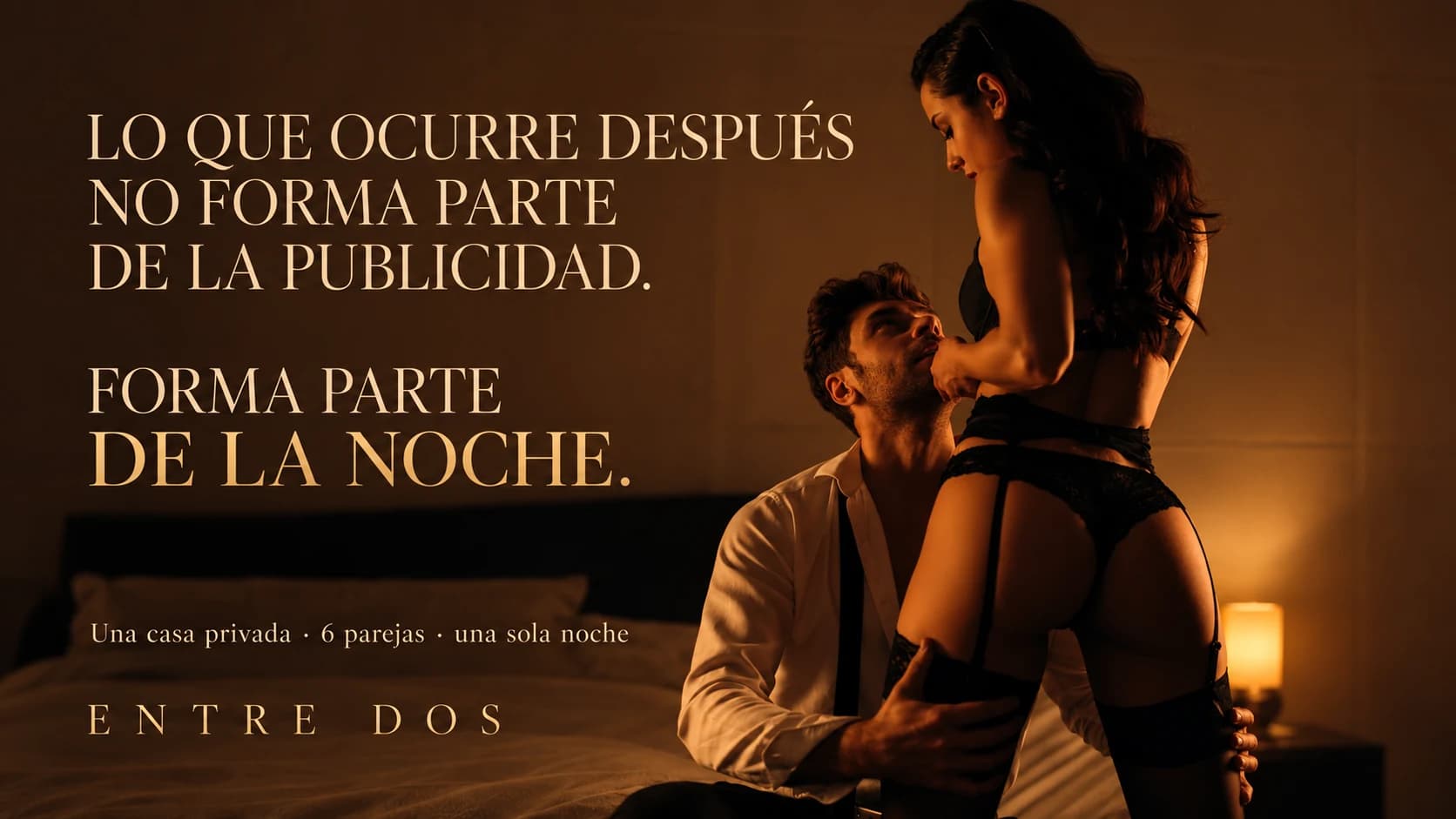 A couple in a warm editorial scene from the ENTRE DOS campaign