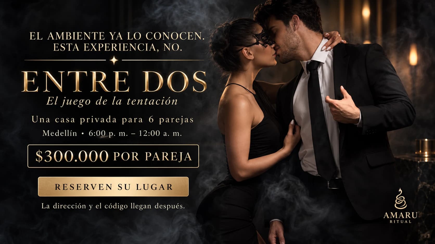 A couple in the nocturnal setting of the ENTRE DOS experience